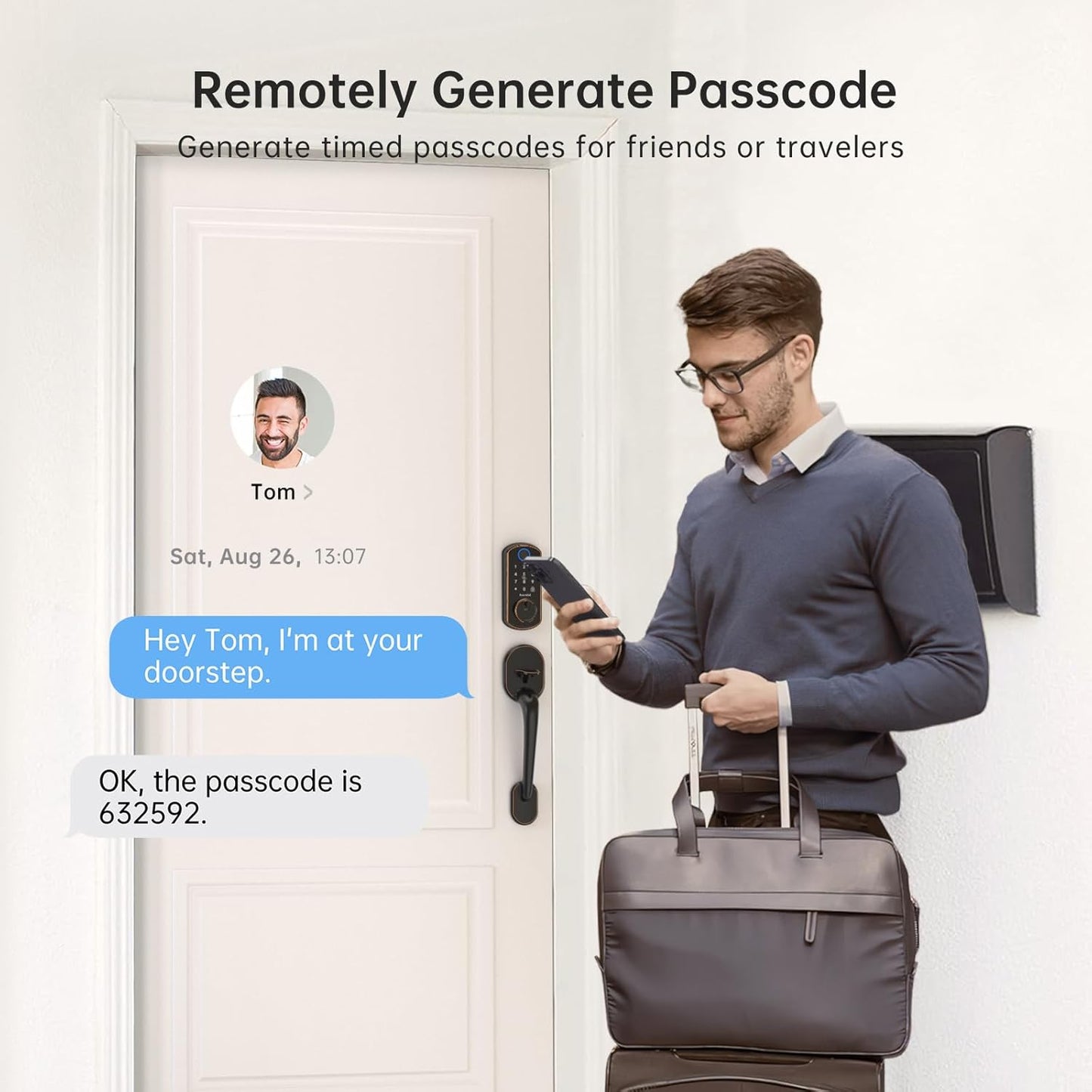 Hornbill Smart WiFi Front Door Lock: Keyless Entry Fingerprint Deadbolt - Alexa Bluetooth Electronic Keypad Door Locks for House Apartment Auto Lock Smart Life APP Remote Control - Black