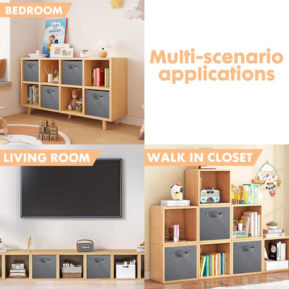 ShellKingdom Storage Bins, Foldable Fabric Storage Cubes And Cloth Organizer Drawer For Closet And Toys, 6 Pack (Lavender+Light Blue+Pink)