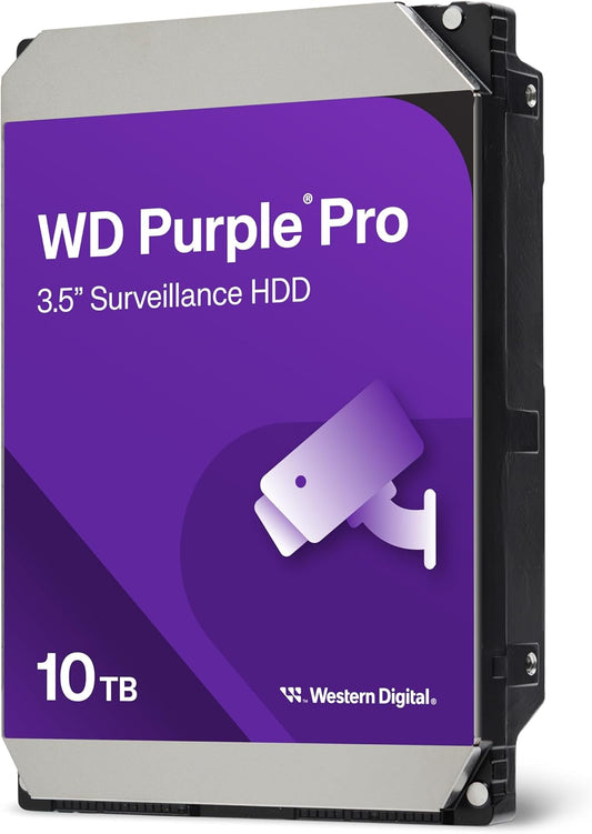 Western Digital 10TB WD Purple Pro Surveillance Internal Hard Drive HDD - SATA 6 Gb/s, 512 MB Cache, 3.5" - WD102PURP - PuriLite