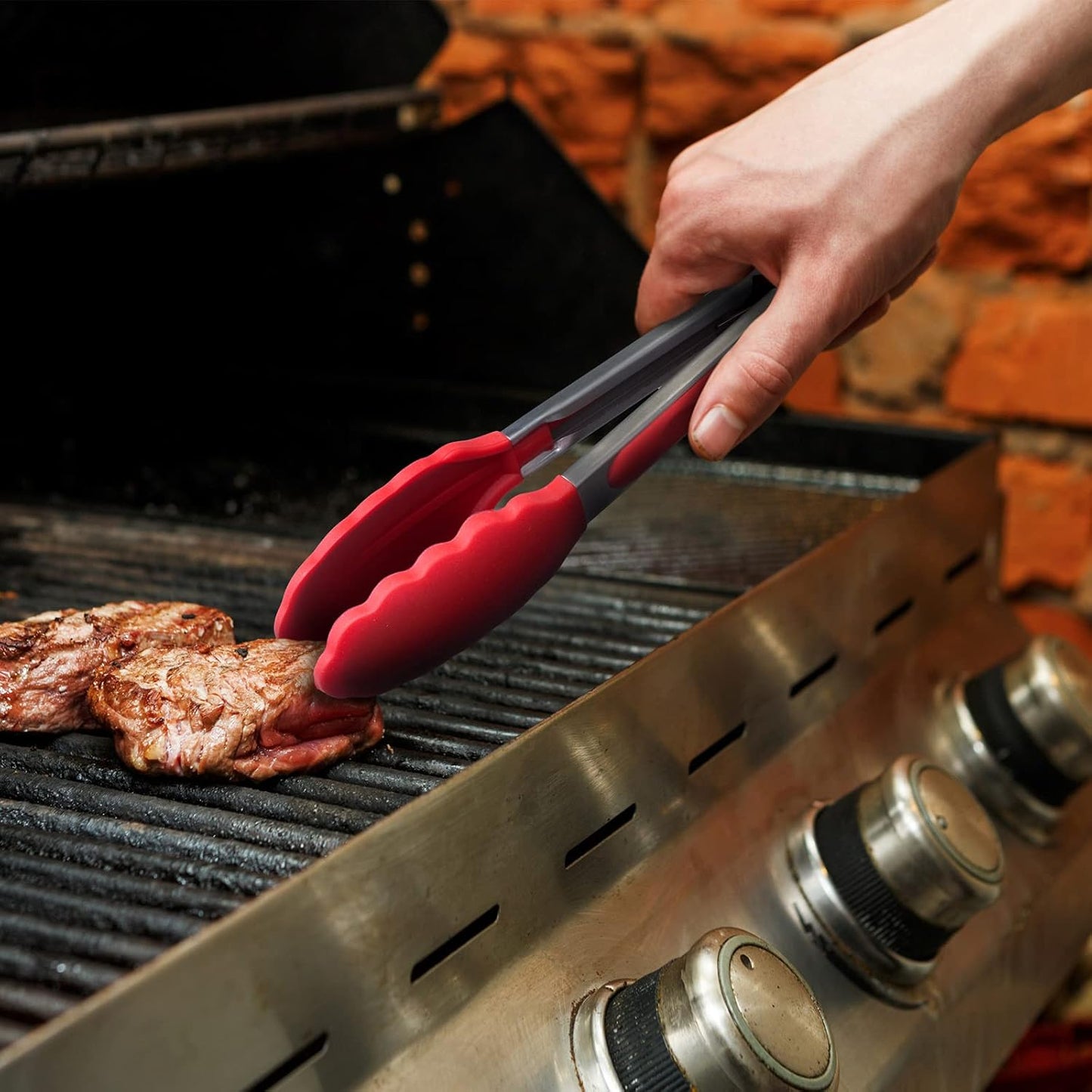 Purilite Select Silicone &amp; Stainless Steel Kitchen Tongs