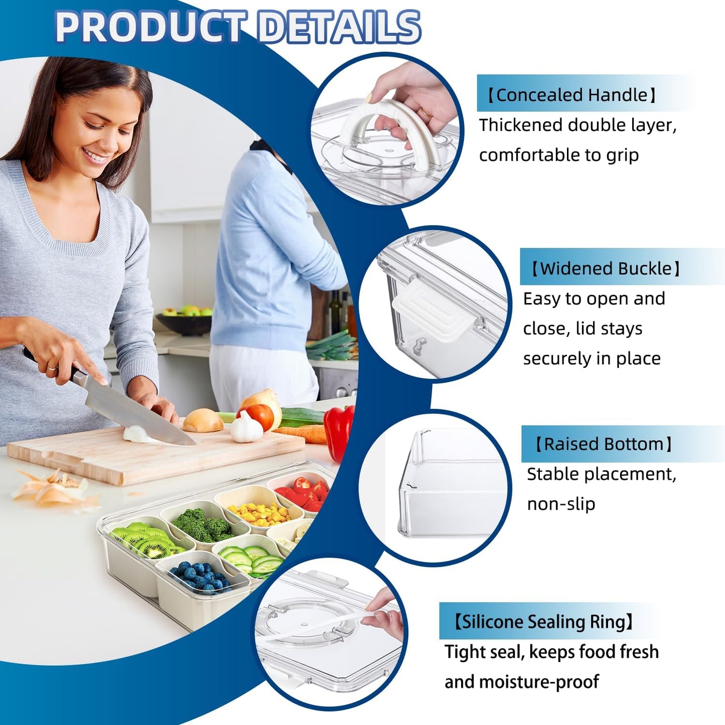 Pure Future 50-Piece Large Airtight Food Storage Containers with Lids, BPA-Free Stackable & Microwave Safe Kitchen Set for Meal Prep, Freezer Use - 25 Containers & Lids, Leakproof Design