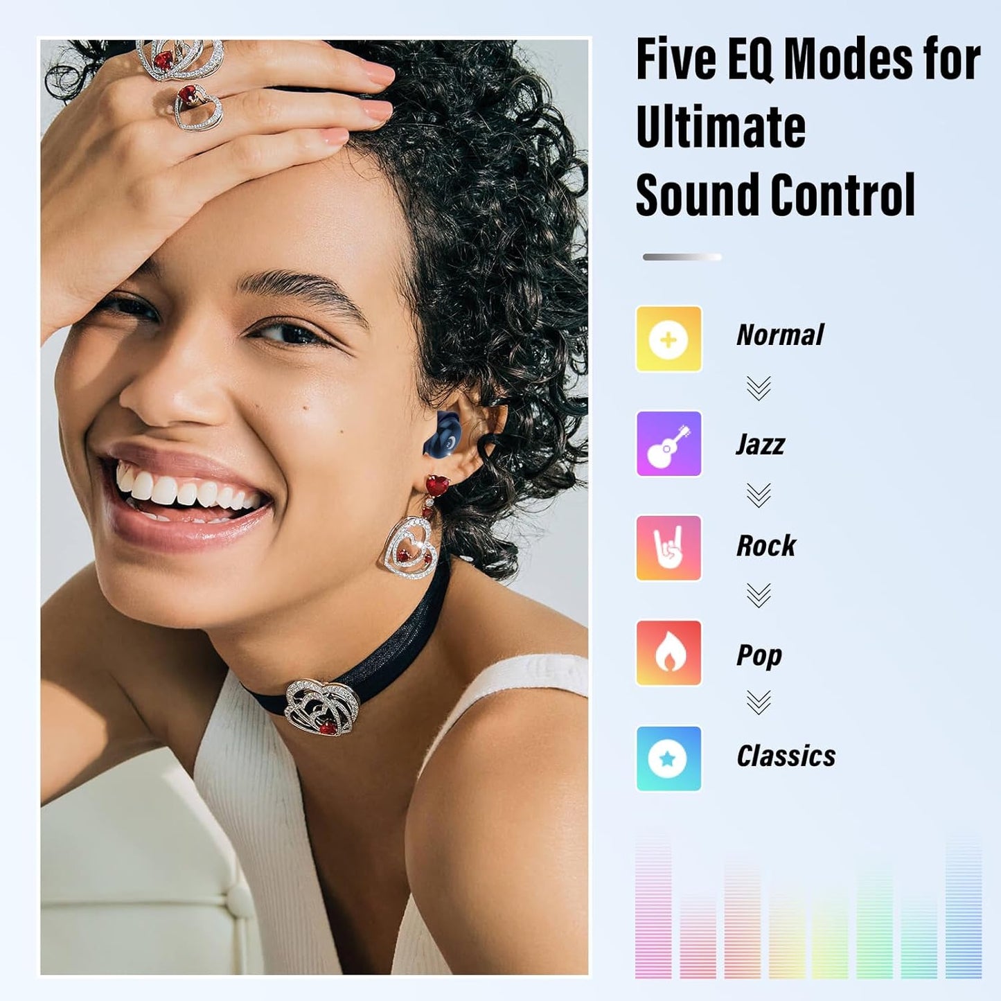 VEKJ Sleep Earbuds, Bluetooth 5.4 Mini Wireless Ear Euds with Multifunctional Touch Screen, 48H Bass Stereo Headphones with Sleep Mode/5 EQ Modes/ENC Noise Cancelling, IPX7 Earphones for iOS Android