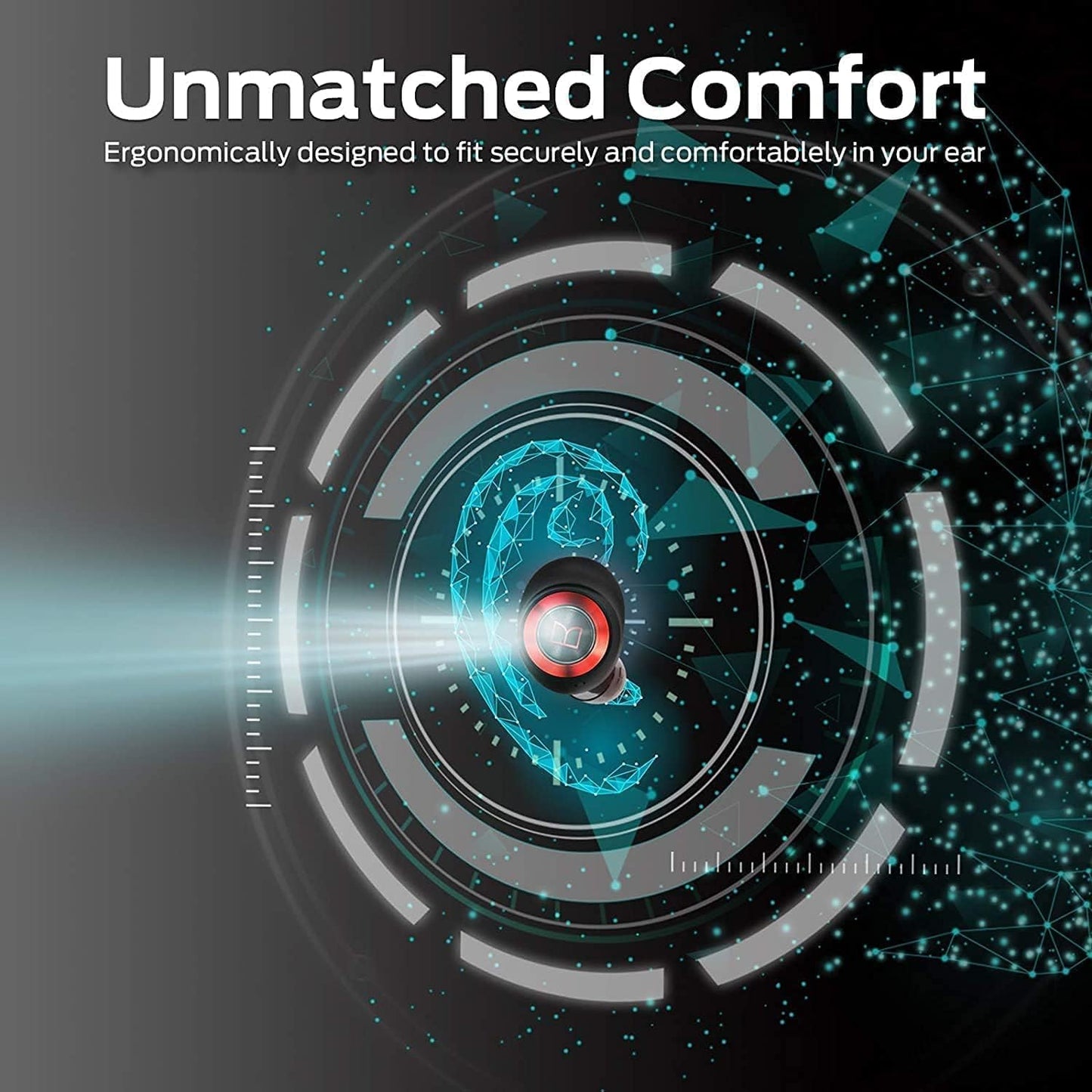 Monster Open Ear AC339 Earbuds, Bluetooth 6.0 Earphones Stereo Sound, Open Ear Clip Wireless Earbuds 40 Hours Playback, with Smart Digital Display Design, Touch Control, IPX6 Waterproof