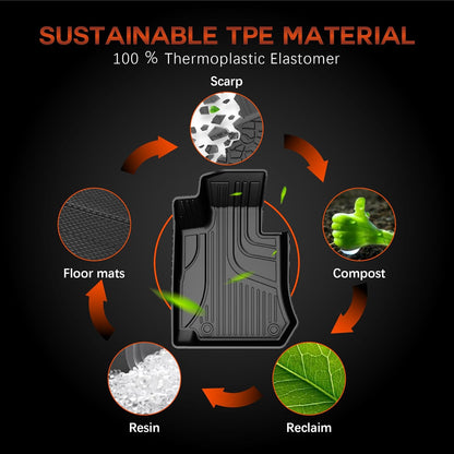 AOMSAZTO Floor Mats & Trunk Mat for 2024 2025 Chevy Equinox EV (Non Fuel),TPE All Weather Protection 2 Rows Car Floor Liners with Cargo Liner for Chevrolet Equinox EV (Non Fuel)