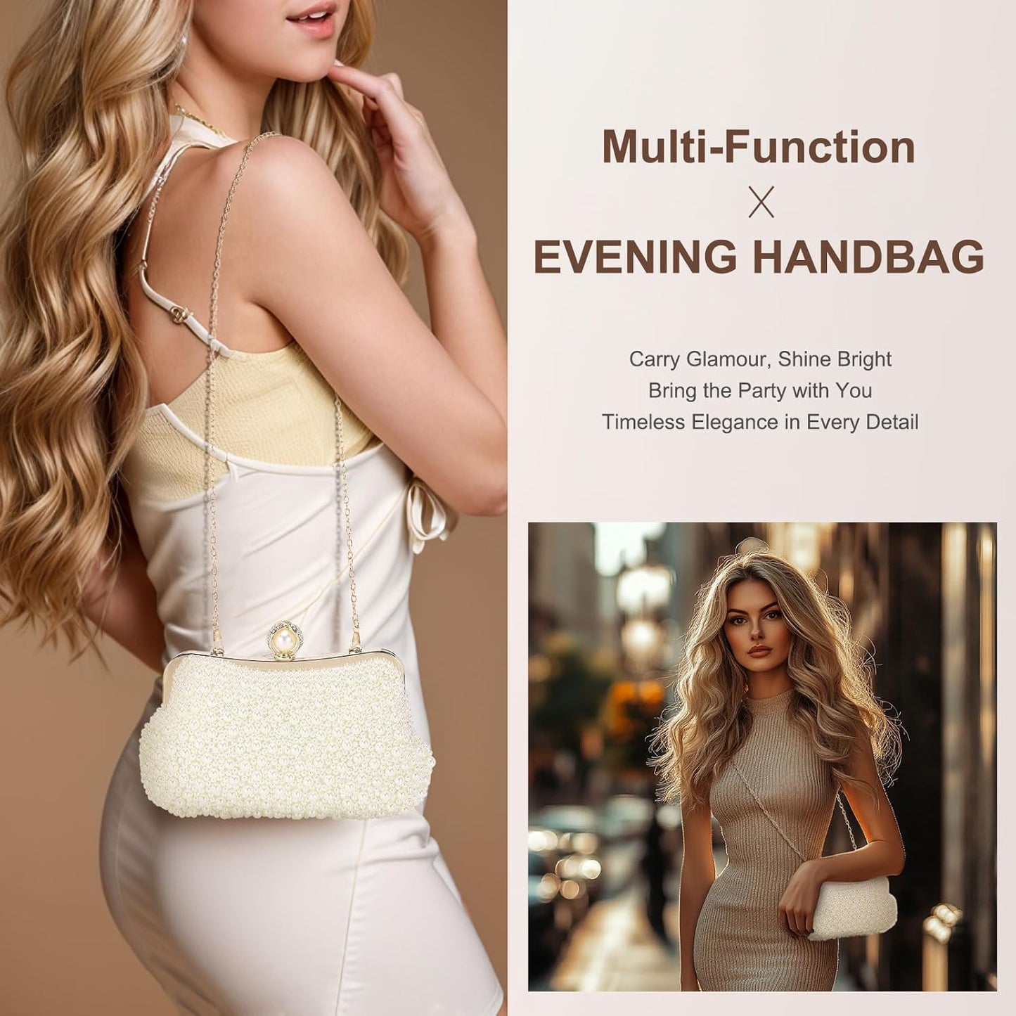DTGN Clutch Purse Evening Clutch Bag Handbag Cross Body Bag for Women Formal Wedding Club Party