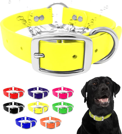 Regal Dog Products Small Orange Waterproof Dog Collar and Leash Set - Vinyl Coated, Biothane Puppy Pet Training Collar with Heavy Duty Center Ring & 5'ft Leash - Other Sizes for Medium & Large Dogs