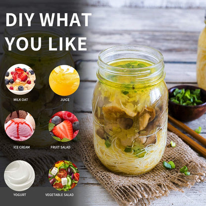 16oz Mason Jars with Airtight Screw Lids, 6 Pack 500ml Storage Glass Jars for Fruits,Jams,Drink Favors,Spice,Baby Foods,DIY Candles