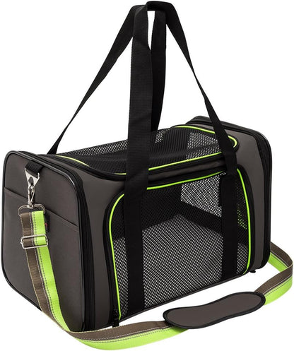 Aivituvin Dog Carrier Airline Approved Soft Sided Pet Carriers, Collapsible Travel Cat Carrier for Medium Cats and Puppies (Green Large)