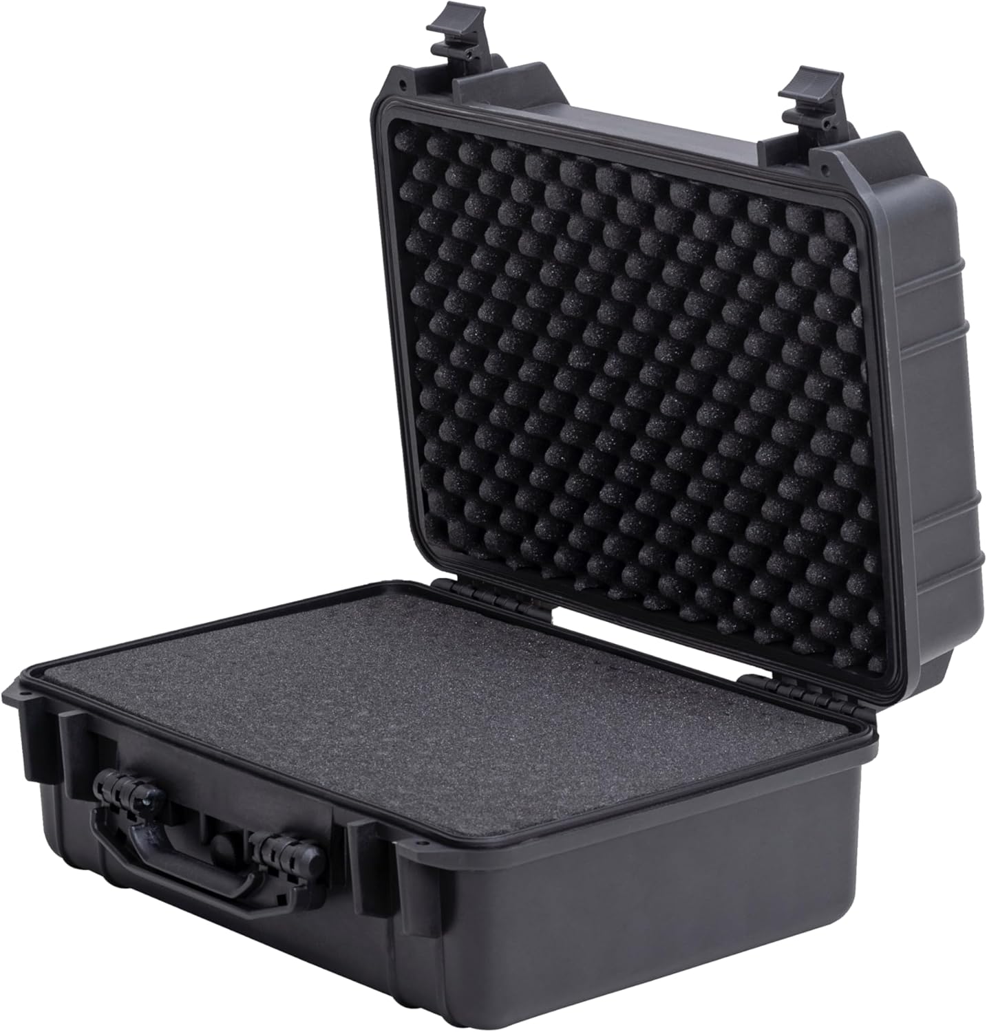 MEIJIA Portable Waterproof Protective Hard Case,Camera Case with Customizable Fit Foam Inserted, Elegant Black (9.17"x 7.56"x4.33")