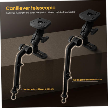 Transducer Mount, Kayak Fish Finder Mount 360° Adjustable 1.5" Ball Kayak Transducer with Expandable Suspension Arm
