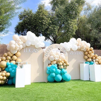 Gold Metallic Chrome Latex Balloon Arch Kit, 102PCS 18In 12In 10In 5In Arch Garland For Festival Picnic, Engagement, Wedding, Birthday Party, Gold Theme Anniversary Decoration With 33FT Ribbon