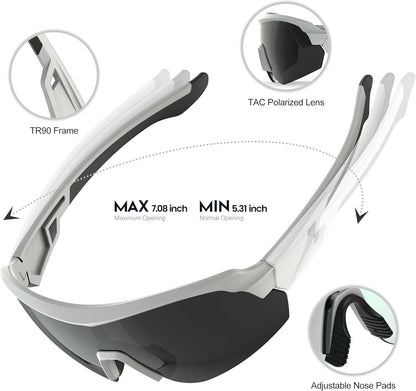 Cycling Glasses Polarized Sports Sunglasses for Men Women Youth Baseball Running Driving Golf