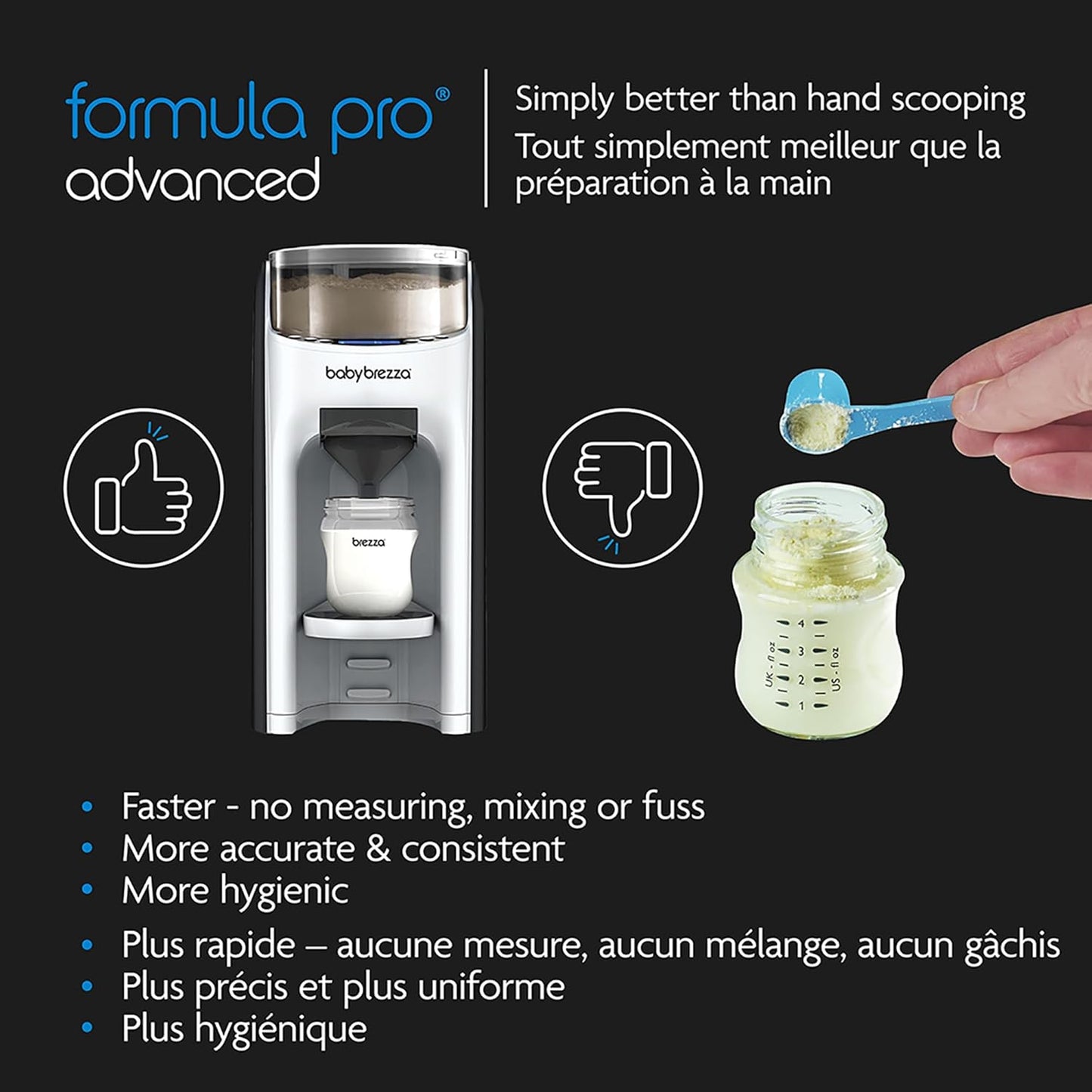 Baby Brezza Formula Pro Advanced Formula Dispenser Machine - Automatically Mix A Warm Formula Bottle Instantly - Easily Make Bottle With Automatic Powder Blending, White