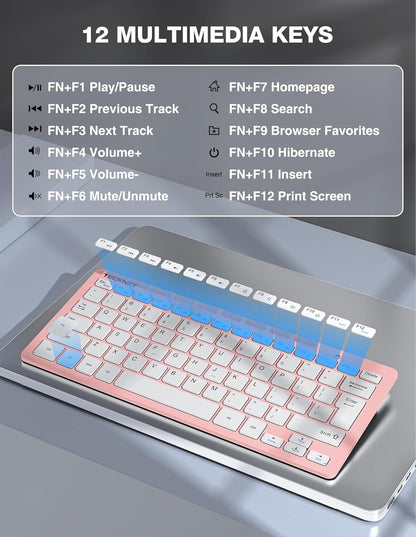 TECKNET Keyboard and Mouse Wireless - Compact 2.4GHz Wireless Keyboard and Mouse Combo with Adjustable DPI, Ultra-Quiet Clicks, Lag-Free Performance for Computer, Laptop, PC, Windows, Mac, Chrome OS