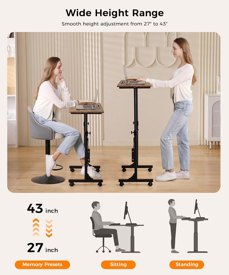 Purilite Select 32-Inch Adjustable Height Mobile Standing Desk