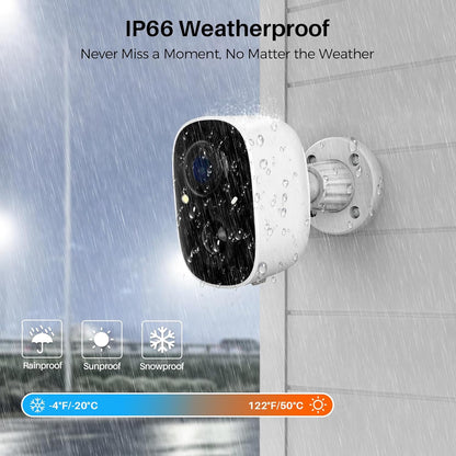 MaxiViz Wireless Camera Outdoor, Battery Powered Security Camera with 2K Color Night Vision, Outside Cameras with AI Motion Detection, 2-Way Talk, IP66 Weatherproof, SD/Cloud Storage, 2 Packs