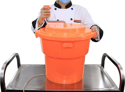 Jiwins Commercial Salad Spinner Large, 5 Gallon/19 Liter Manual Salad Spinner Jumbo Lettuce Spinner Lettuce Dryer-Dries up to 7 Heads of Lettuce
