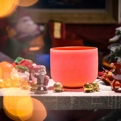 TOPFUND F Note Crystal Singing Bowl Heart Chakra 8 inch with Heavy Duty Carrying Case and Suede Striker