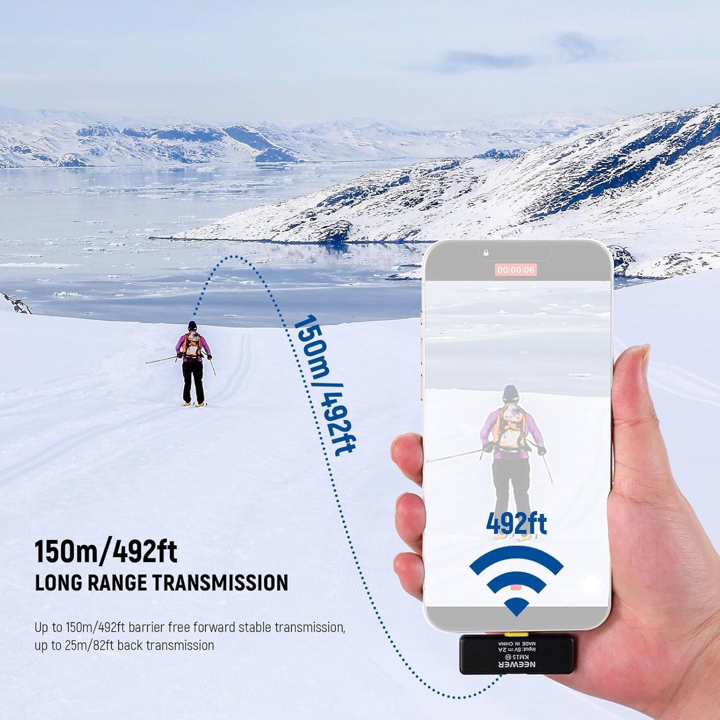NEEWER CM28 Wireless Lavalier Microphone System with Charging Case, 1 Click Noise Canceling, 4GB Storage for 9Hrs of 48KHz 16 Bit Uncompressed Audio Lapel Mic Compatible with iPhone/Android/PC/Camera