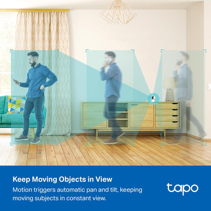 TP-Link Tapo 2K Pan/Tilt Indoor Security WiFi Camera, Baby & Pet Camera w/ 360° Motion Tracking, 2-Way Audio, Night Vision, Cloud & Local Storage (Up to 256 GB), Works w/Alexa & Google (Tapo C210P2)