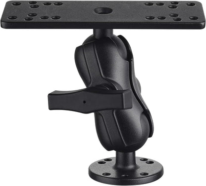 Strg Kayak Fish Finder Mount with 1.5" C Size Ball Rectangular Plate and Round Base, 3.75" Medium Arm Fish Finder Mount Boat Marine Electronic Mounts for Garmin, Lowrance and More Fish Finders