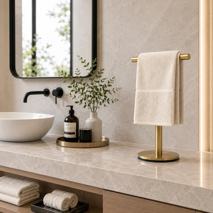Bathroom Hand Towel Holder Stand，T-Shape Hand Towel Holder Stand SUS304 Stainless Steel for Bathroom，Kitchen or Vanity Countertop