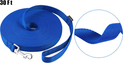 AMAGOOD Dog/Puppy Obedience Recall Training Agility Lead-15 ft 20 ft 30 ft 50 ft Long Leash-for Dog Training,Tie Out,Play,Safety,Camping (15 feet, Black)