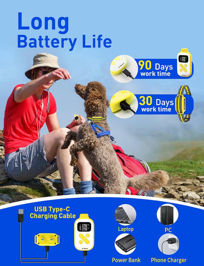 DOGLinsen 2-in-1 Bark and Shock Collar for Dogs, Smart Anti Barking Dog Training Collar with 5 Adjustable Sensitivity, Automatic Bark Collar with Remote, Vibration, Beep, Shock and Automatic