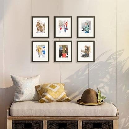 upsimples 11x14 Picture Frame, Display Pictures 8x10 with Mat or 11x14 Without Mat, Wall Hanging Photo Frames, Black