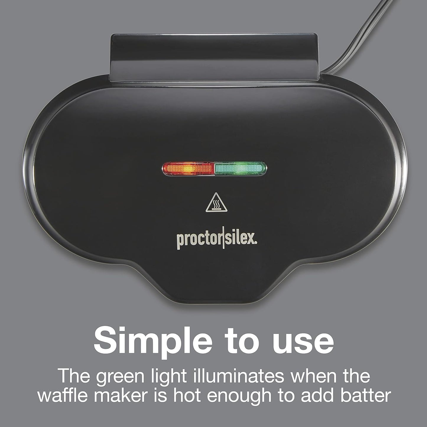 Proctor Silex Petite Double Waffle Maker, Nonstick Grids, Makes 4" Round Waffles, Black, 26102