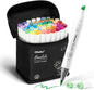 Ohuhu 48 Color Alcohol Markers Brush Tip: Double Tips Drawing Marker for Adults Artists Coloring Books Soft Tip Markers 1 Alcohol-based Marker Blender, Brush & Chisel- Honolulu Art Pen Gift - PuriLite