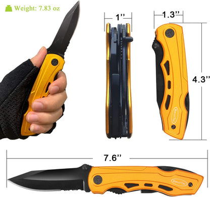 RoverTac Pocket Knife Tactical Folding Knife Multi Tool Survival Camping Knife, Multitool Knife Pliers Bottle & Can Opener 9-Pack Screwdrivers Liner Lock Nylon Sheath, Pocket Knife for Camping Hiking