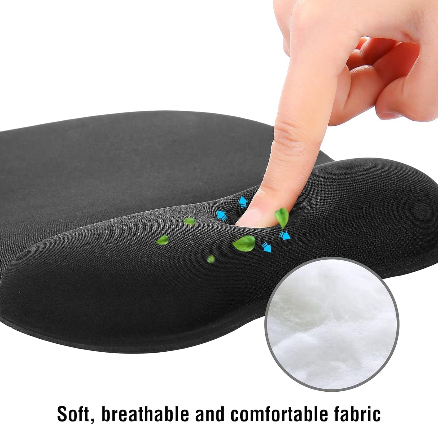Ergonomic Mouse Pad with Wrist Support | Memory Foam Mousepad for Office and Gaming | Non-Slip Base Computer Mouse Pad | Smooth Tracking Desk Accessory | Comfortable Wrist Rest Mouse Pad - PuriLite
