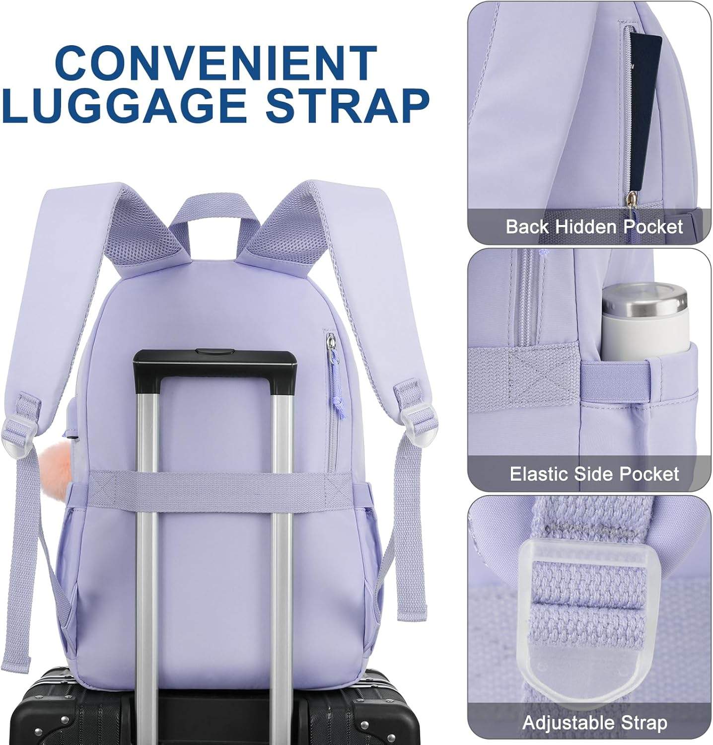 WINDARS Backpacks for Girls, 15.6 Inch School Bag Cute Waterproof laptop Bookbag Large College Backpack for Teen Women Students Anti Theft Travel Daypack Black