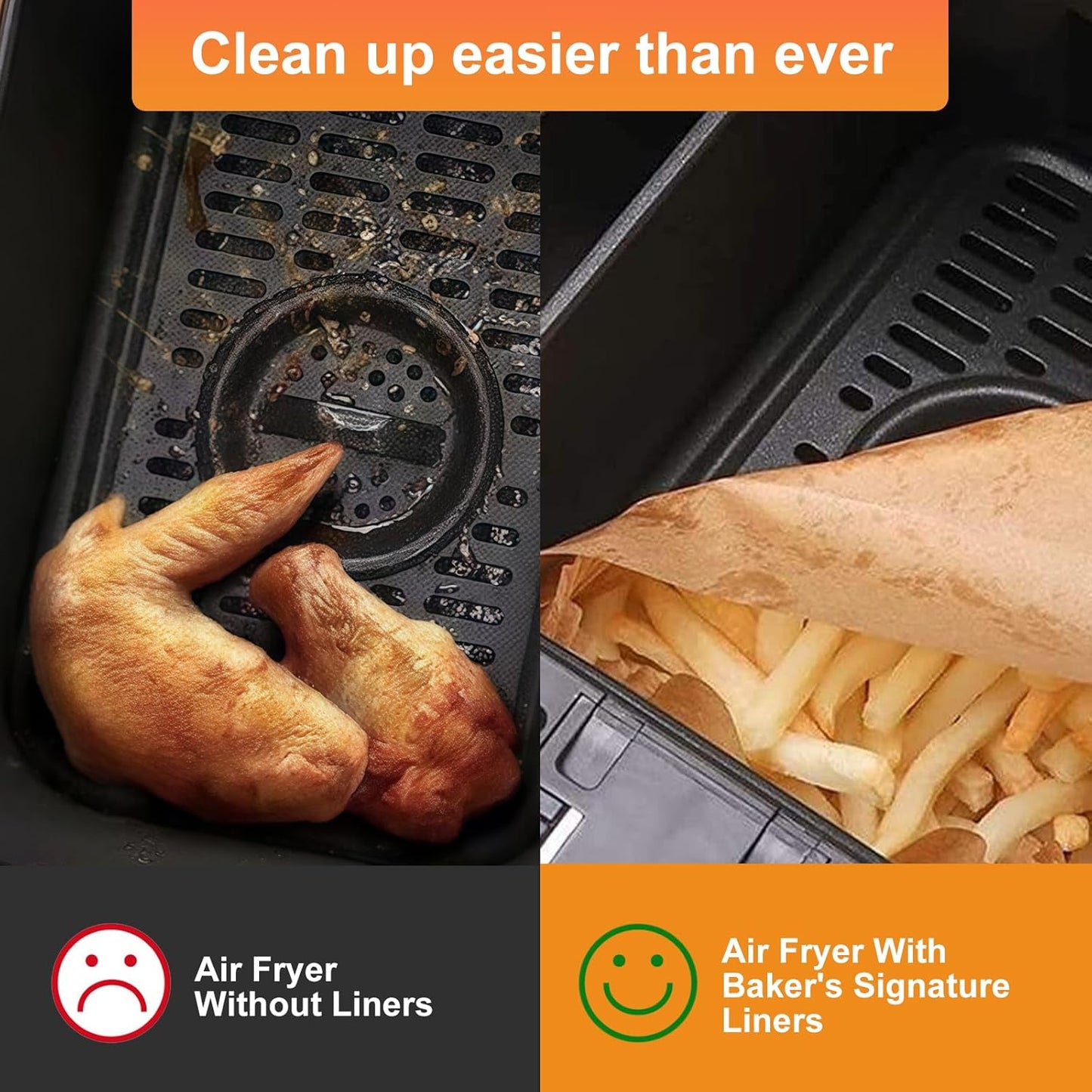Air Fryer Liners,100Pcs 8.6" Square Air Fryer Parchment Paper Liners for 3 to 8 QT Baskets, Non-Stick & Oil Proof and Food Grade Baking Alternative to Foil for Easy Cleanup