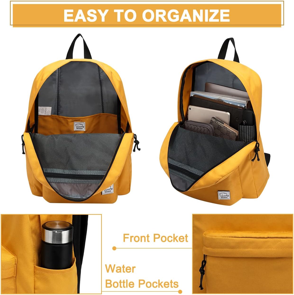 School Backpack for Kids, VASCHY Lightweight Water Resistant Casual Schoolbag Daypack for Men Women Teen Boys Girl Bookbag