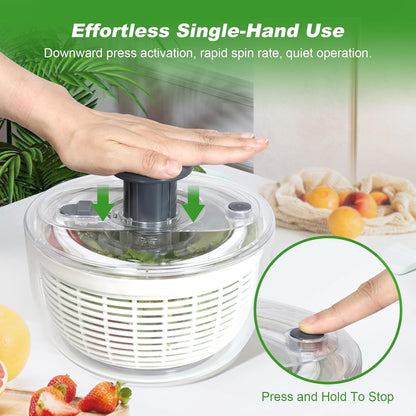 Salad Spinner - 3.6 Litre Non-Slip Vegetable & Fruit Washer/Dryer for Households, Easy-Clean Kitchen Gadget for Greens, Herbs & Vegetables