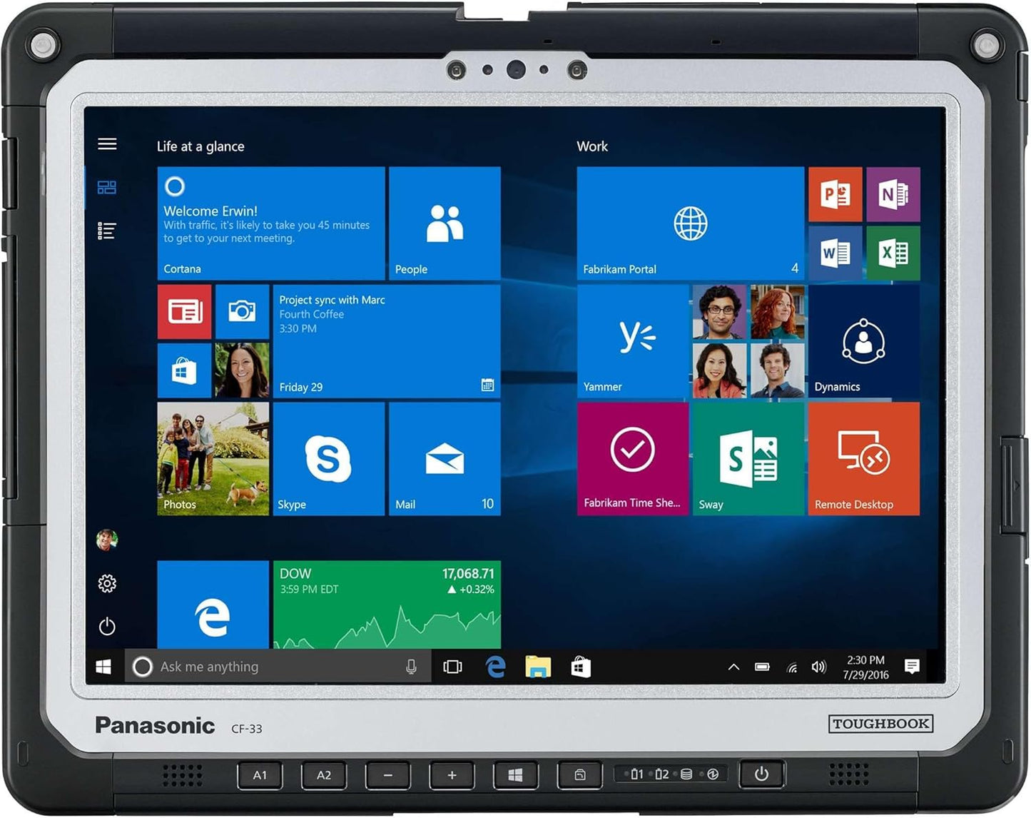 Panasonic Toughbook CF-33 MK1, Intel Core i5-7300U up to 3.5GHz, 12-inch QHD Touchscreen + Digitizer, 8GB RAM, 256GB SSD, 4G LTE, Premium Keyboard, Windows 10 Pro (Renewed)