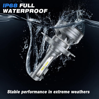 FAHREN H11 H9 LED Headlight Bulbs, 40000LM Super Bright H11 LED Bulb with Canbus Driver, 360° Adjustable Light Angle Halogen Replacement Kit, 6500K White IP68 Waterproof, Pack of 2