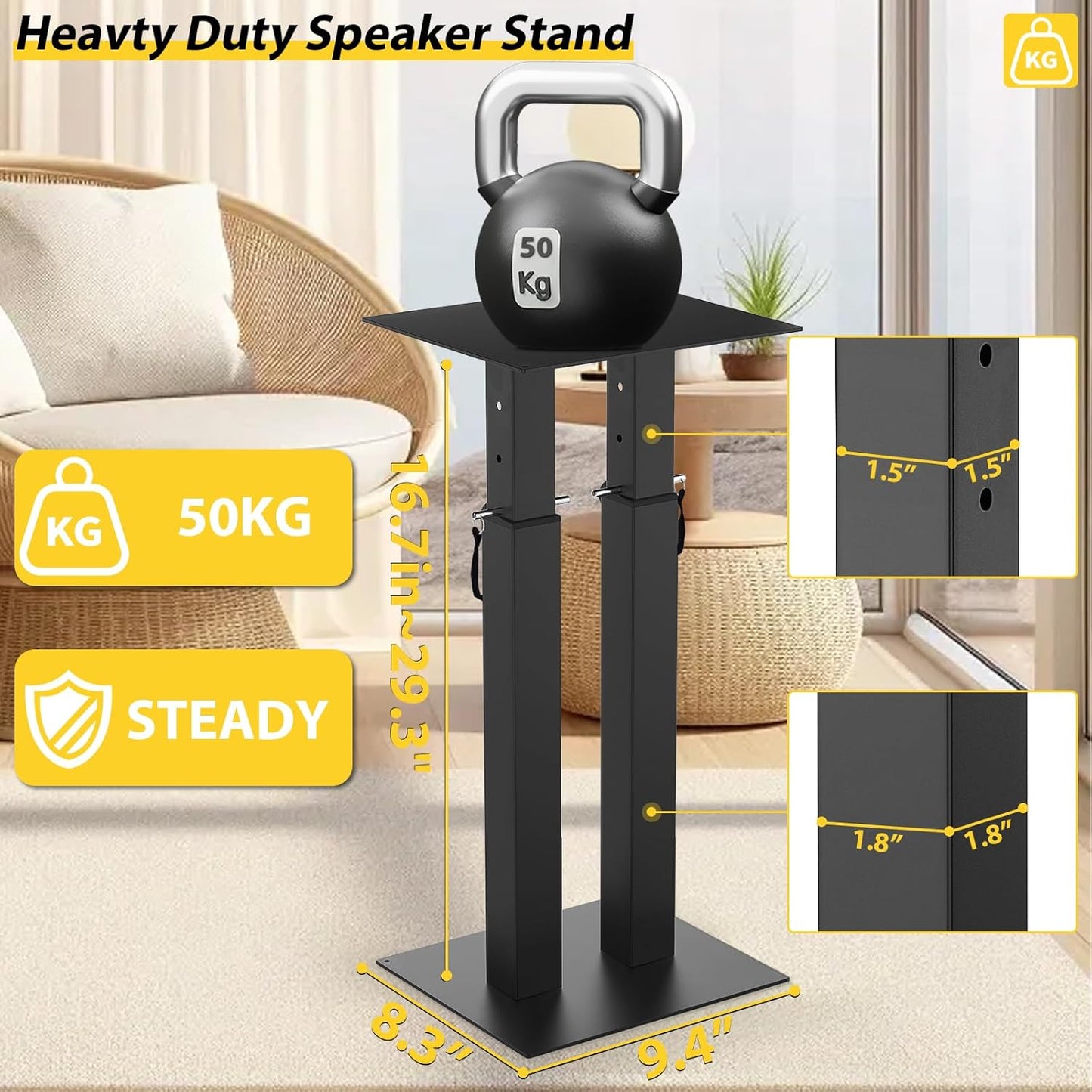 Purilite Select Adjustable Speaker Stands (Pair)