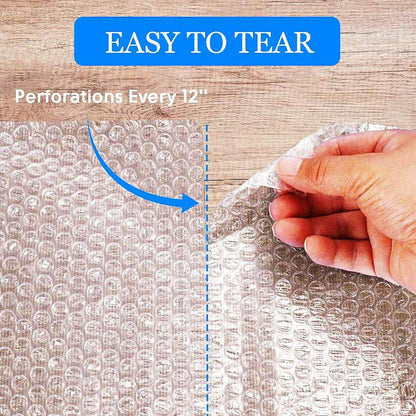 Bubble Cushioning Wrap Rolls 2-Pack,Easy to Tear Small Bubble Thicker & Durable for Packing Delivering & Moving Perforated every 12in 12 Inchx72 Feet Total (white),MR011902