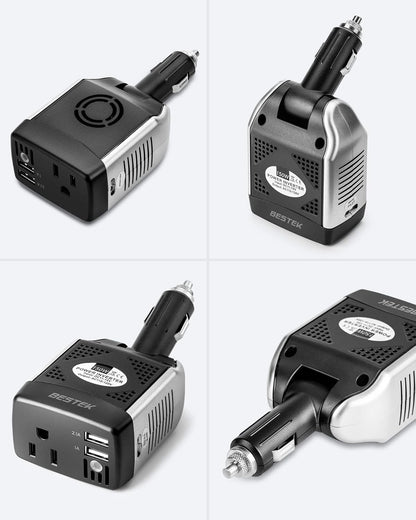 BESTEK 150W Car Power Inverter DC 12V to AC 110V with 2 USB Ports (3.1A Shared)