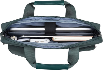 MOSISO Laptop Bag 13.3 inch, 13-13.3 inch Computer Shoulder Bag Compatible with MacBook Air/Pro 13/Pro 14, HP Dell ASUS Notebook &2 Raised&1 Flapover&1 Horizontal Pocket&Handle&Belt, Black