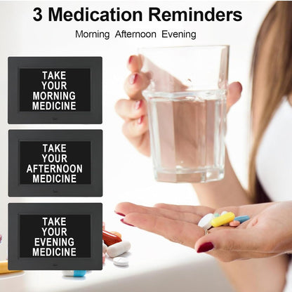 [2025 Newest] Digital Day Calendar Clocks 3 Medicine Reminders Extra Large 8 Inch Non-Abbreviated Day Date Month Dementia Senior Clock for Eldarly Memory Loss Vision Impaired Clock