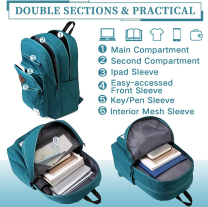 School Backpack for Men Women,Vaschy Lightweight School Bag Bookbag Casual Daypack for High School/College/Teens/Travel/Work