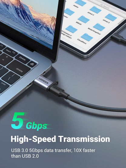 UGREEN USB C Adapter USB 3.0 A Male to Type C Female Converter Connector Fast Charge, 5Gbps Sync, Audio, Compatible for iPhone 11, Galaxy S23 S22 S9 S8 Plus A70 A50 A20e, Google Pixel 4 3a X, P30 Pro