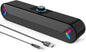 USB Powered Computer Speakers with Stereo Sound, 10W Wired Soundbar Speaker for PC Desktop Laptop Monitor with AUX Input and LED Light - PuriLite
