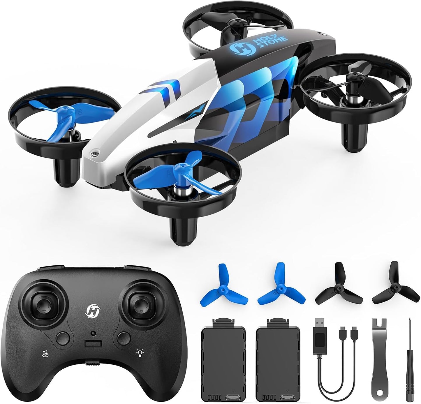 Holy Stone HS210T 2-in-1 Mini Drone for Kids – Indoor RC Quadcopter with Fly & Land Mode, 3D Flips, Auto Hover, LED Lights, Toy Gift for Boys & Girls - PuriLite