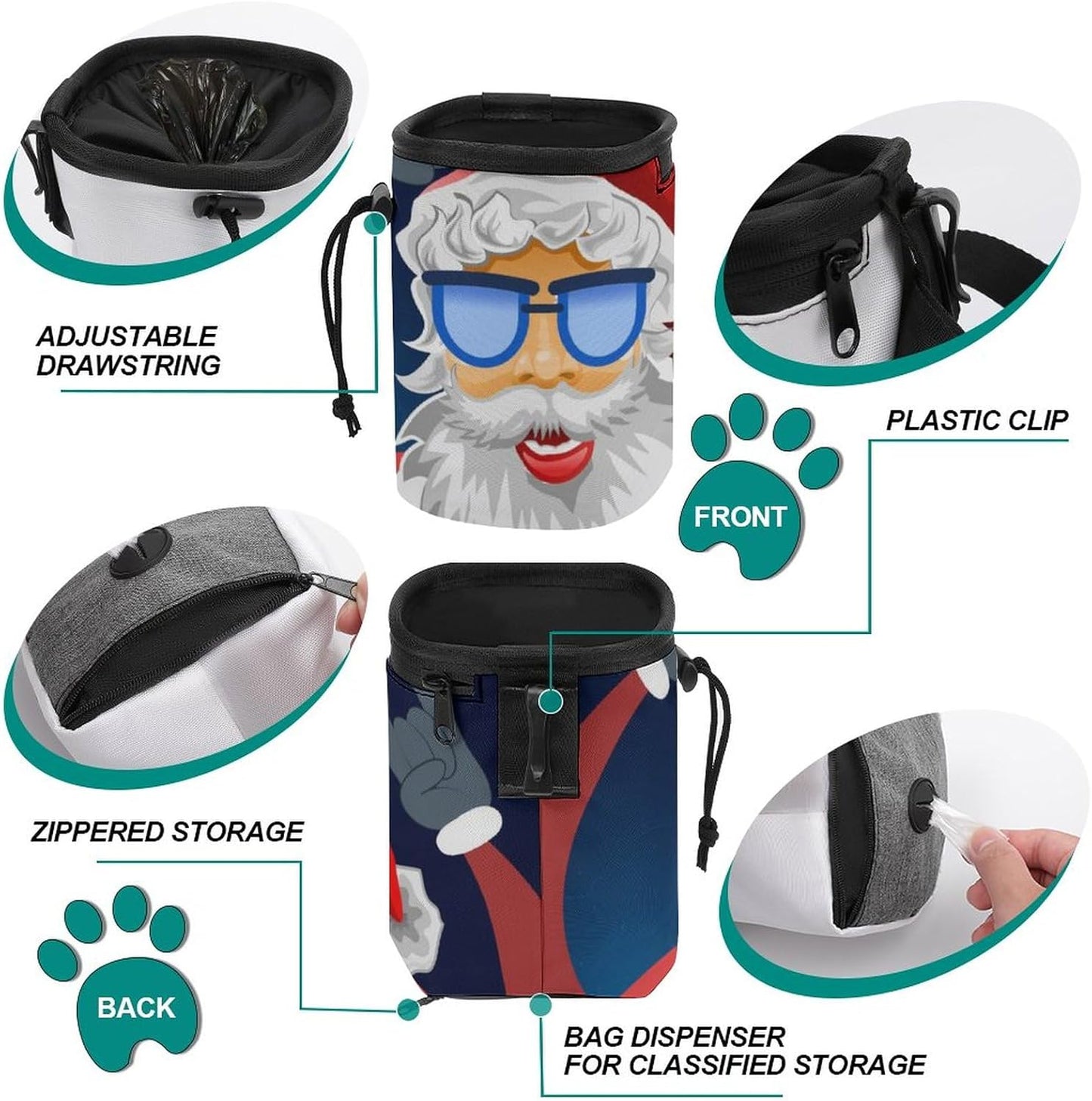 Osbang Dog Treats Pouch Pet Training Bag Dog Walking Bag Carry Kibble Snacks Toys for Dog Training Reward (Man 4.7 * 4 * 5.1 Inches)
