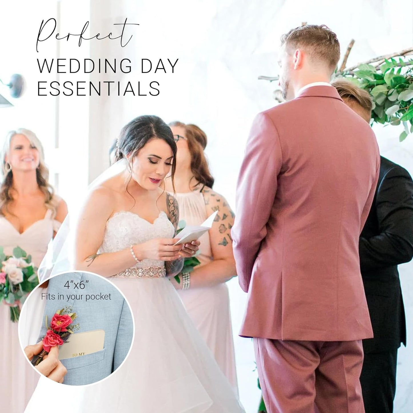 Wedding Vow Books His and Hers, Gold Foil Lettering & Keepsake Sleeve, Wedding Day Essentials, Beautiful His and Hers Gifts for The Bride and Groom (Cream & Cream)